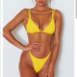 Yellow Triangle Top Bikini